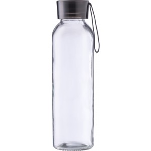 Glass drinking bottle (500 ml) Anouk, black (Water bottles)