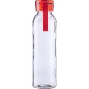 Glass drinking bottle (500 ml) Anouk, red (Water bottles)