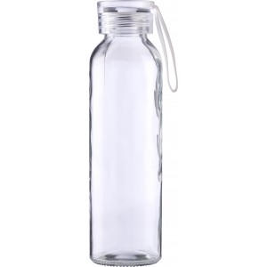 Glass drinking bottle (500 ml) Anouk, white (Water bottles)