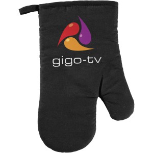 Zander cotton oven mitt, solid black (Kitchen textile)