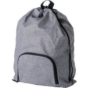 300D Two Tone foldable drawstring backpack Camilla, Grey/Sil (Backpacks)