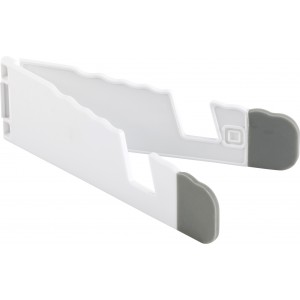 ABS tablet and mobile phone holder Romina, white (Office desk equipment)