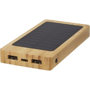 Alata 8000mAh bamboo solar power bank, Beige (Powerbanks)