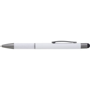 Aluminium ballpen Jett, white (Wooden, bamboo, carton pen)