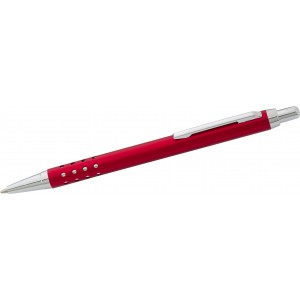 Aluminium ballpen Lilia, red (Metallic pen)