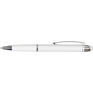 Aluminium ballpen Pascaline, white (Plastic pen)