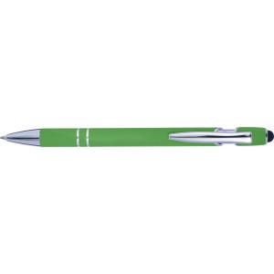 Aluminium ballpen Primo, lime (Plastic pen)