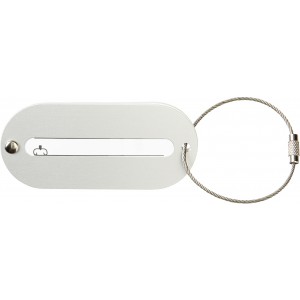 Aluminium luggage tag Isa, silver (Travel items)