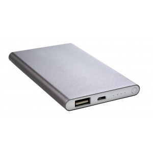 Aluminium power bank Ezra, gun metal (Powerbanks)