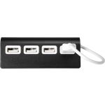 Aluminium USB hub Leo, black (7737-01)
