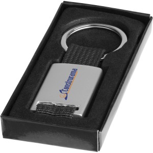 Alvaro webbing keychain, Silver, solid black (Keychains)