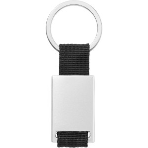 Alvaro webbing keychain, Silver, solid black (Keychains)