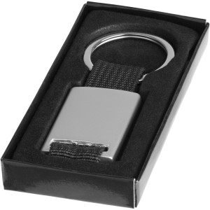 Alvaro webbing keychain, Silver, solid black (Keychains)