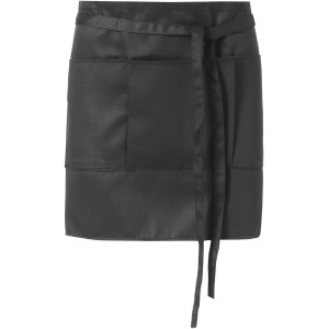 Lega short apron with 3 pockets, solid black (Apron)