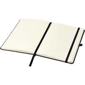 Atlana re-used leather A5 size notebook, solid black (Notebooks)