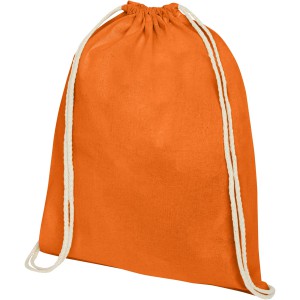 Oregon 140 g/m2 cotton drawstring backpack, Orange (Backpacks)