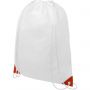 Oriole drawstring backpack with coloured corners, White, Orange