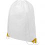 Oriole drawstring backpack with coloured corners, White, Yellow