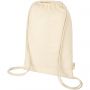Orissa 100 g/m2 GOTS organic cotton drawstring backpack, natural