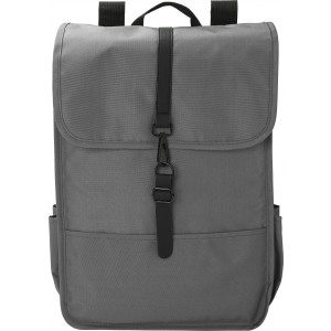 RPET Polyester (300D) flap backpack Lyric, grey (Backpacks)