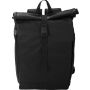 RPET polyester (600D) rolltop backpack Evie, black