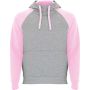 Badet kids two-tone hoodie, Heather grey, Light pink