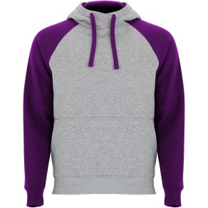 Badet kids two-tone hoodie, Heather grey, Purple (Pullovers)