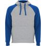 Badet kids two-tone hoodie, Heather grey, Royal blue