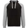 Badet kids two-tone hoodie, Solid black, Heather grey