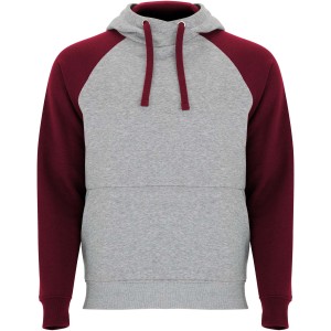 Badet unisex two-tone hoodie, Heather grey, Garnet (Pullovers)