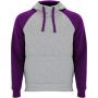 Badet unisex two-tone hoodie, Heather grey, Purple