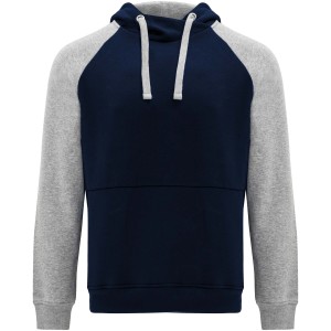 Badet unisex two-tone hoodie, Navy Blue, Heather grey (Pullovers)