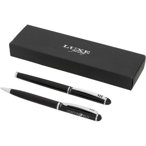 Ballpoint pen gift set, solid black (Metallic pen)