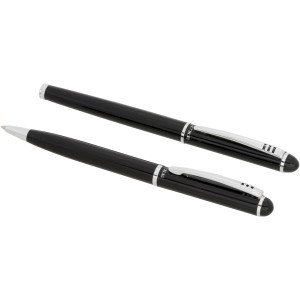 Ballpoint pen gift set, solid black (Metallic pen)