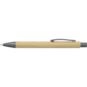 Bamboo and plastic ballpen Kalani, gun metal (Wooden, bamboo, carton pen)