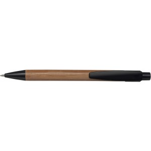 Bamboo ballpen Lacey, black (Wooden, bamboo, carton pen)