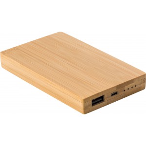 Bamboo power bank Ruby, brown (Powerbanks)