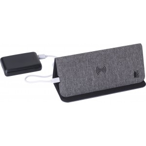 Bamboo wireless charger Moses, grey (Powerbanks)