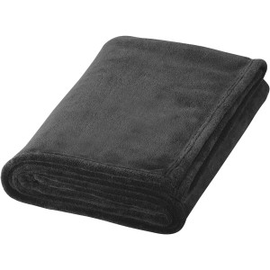 Bay extra soft coral fleece plaid blanket, solid black (Blanket)