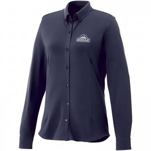 Bigelow long sleeve women's pique shirt, Navy (Long-sleeved shirt)