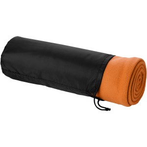 Huggy fleece blanket with drawstring carry pouch, Orange (Blanket)