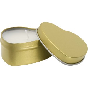 Blissful heart-shaped tin candle with vanilla aroma, Rose go