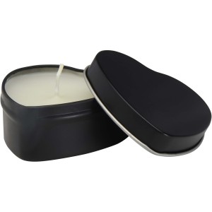 Blissful heart-shaped tin candle with vanilla aroma, Solid b
