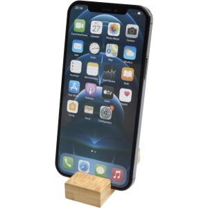 Bosona bamboo phone holder with keychain, Wood (Keychains)