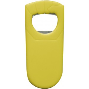 Plastic bottle opener, yellow (Bottle openers, corkscrews)