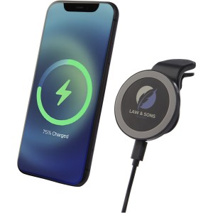 Magclick 10W wireless magnetic car charger, Solid black (Car accesories)