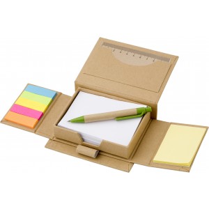 Cardboard memo holder Glenn, light green (Sticky notes)