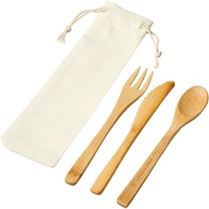 Celuk bamboo cutlery set, Natural (Wood kitchen equipments)