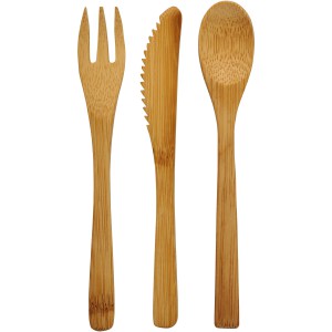 Celuk bamboo cutlery set, Natural (Wood kitchen equipments)