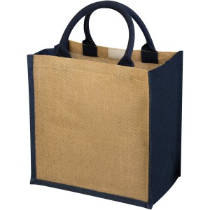 Chennai tote bag made from jute, Natural,Navy (Shopping bags)